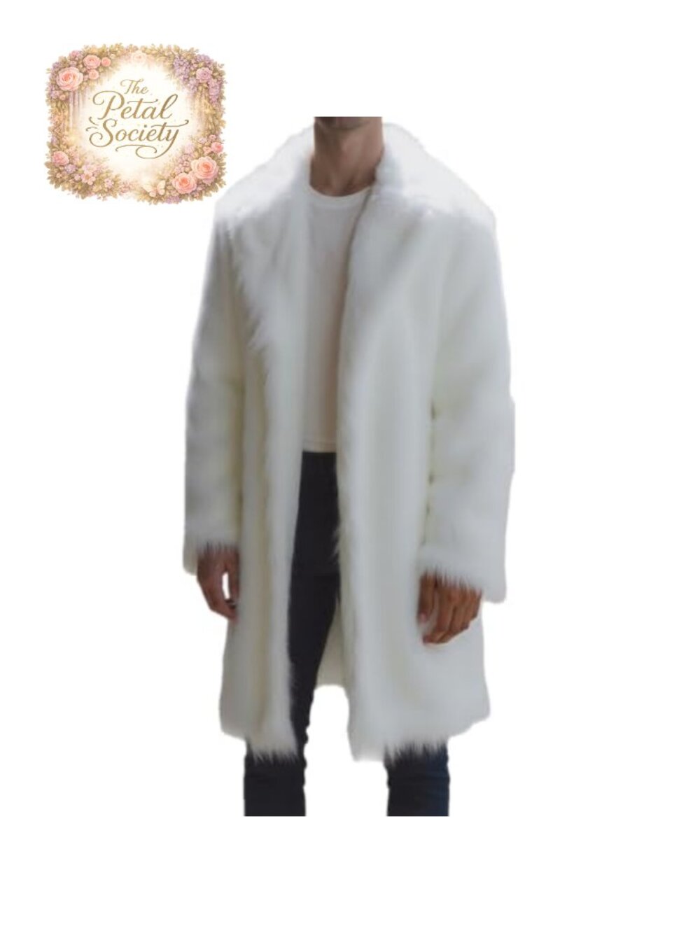 Men's Winter Faux Fur Long Sleeve Coat Jacket Overcoat